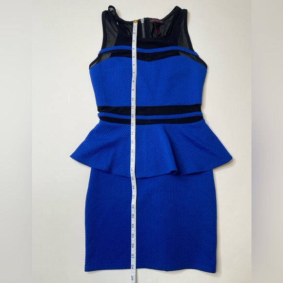 Material Girl Blue Peplum Sheath Dress size small - Picture 5 of 7